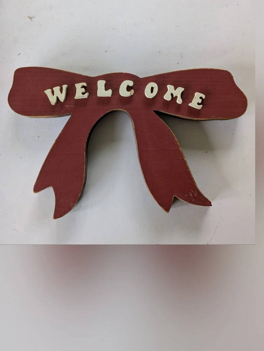 Welcome Handmade Wood Rustic Vintage Sign 1992 Back Hook for Wall Decor
